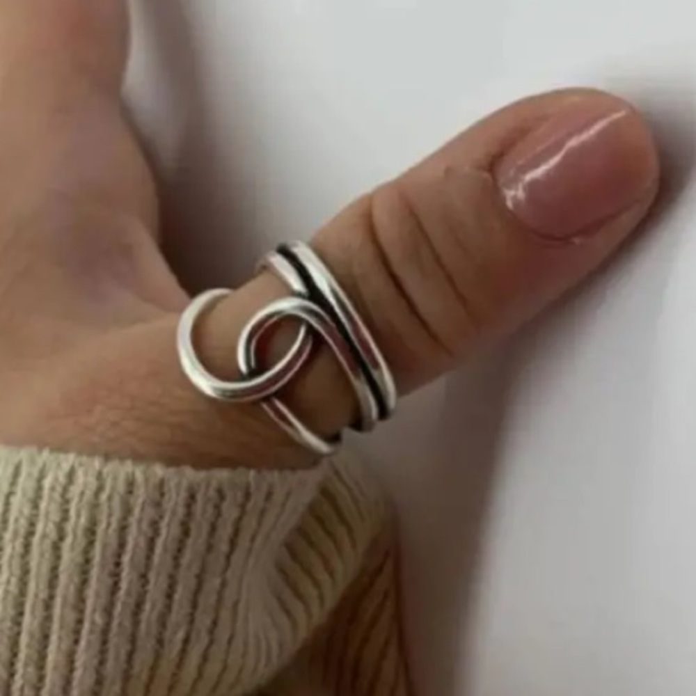 Sterling-Style Silver Wave Wrap Ring - Modern Women's Ring